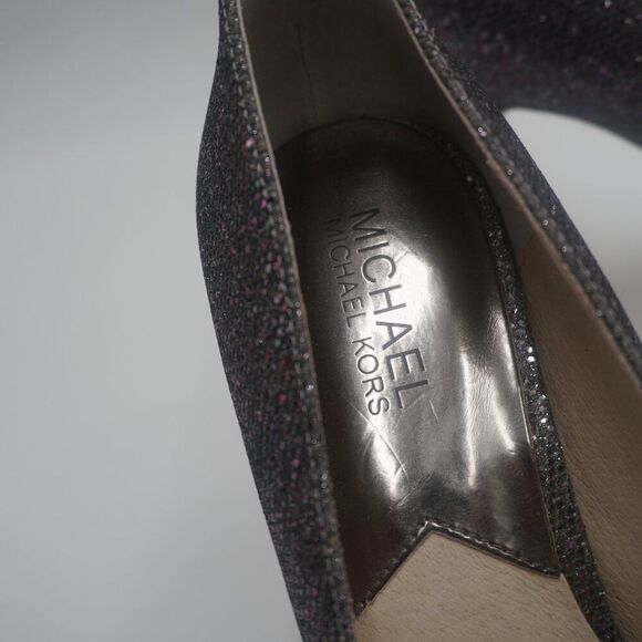 Michael Kors Ombre gunmetal Glitter Pumps, Textile upper/leather lining Sz 9.5. - Picture 5 of 8